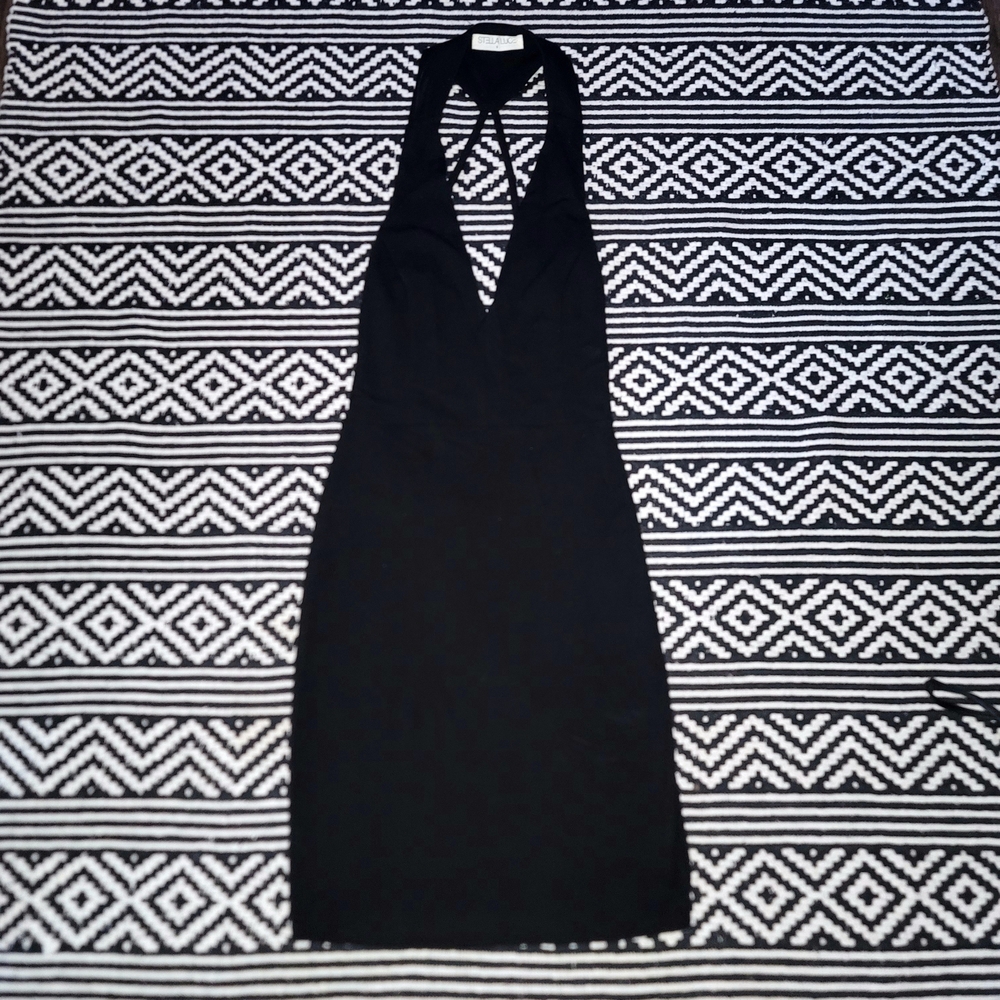 Elegant Black Halter Dress